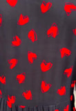 Red Hearts Print Dress