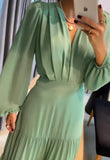 Elegant Dress Solid Green