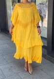 Summer Lace Dress Yellow