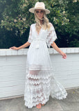 Lace Maxi Dress White