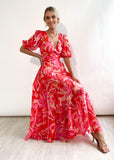 Milena Midi Dress - Strawberry Swirl
