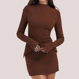 Elegant slim fit long sleeve dress