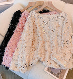 Sequins Feathers Sweater