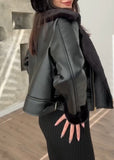 Elegant casual fur collar lined jacket