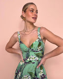 Green floral dress