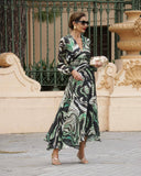 Elegant green art dress