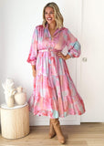 Cecile Maxi Dress - Bubblegum Splash