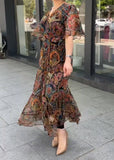 Elegant Printed Chiffon Dress