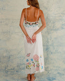 Romantic French Embroidery Camisole Maxi Dress