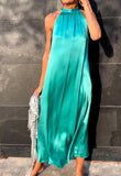 Silk Elegant Dress Tiffany Blue