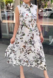 Classic Elegant Floral Sleeveless Dress