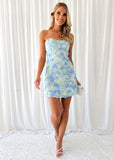 Alejandra Strapless Dress - Blue