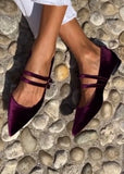 Elegant purple silk loafer