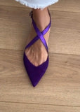 Elegant purple silk shoes