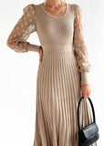 Lunna Knit Midi Dress - Beige