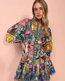 casual printed dress in multi