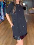 Black Simple Sequin Dress