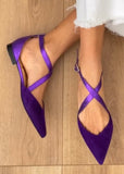 Elegant purple silk shoes