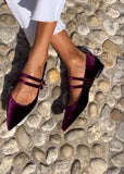 Elegant purple silk loafer