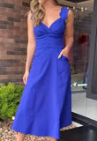 Elegant Blue Sleeveless Dress