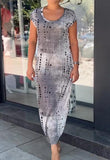 Beautiful Tie Dye Slim Gray Dress