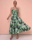 Green floral dress