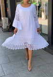 Summer White Tiny Flower Lace Dress