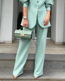 Elegant casual suit set in mint