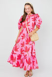 PREPPY PALM MAXI, CHERRY