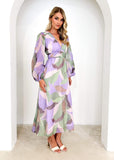 Anniston Maxi Dress - Lilac Leaf