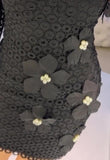 Black Embellished Petal Lace Dress