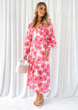 Chrys Midi Dress - Pink Floral