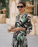 Elegant green art dress