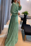 Elegant Dress Solid Green