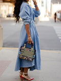 The Pop Denim Maxi Dress