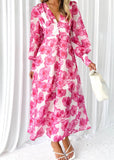 Chrys Midi Dress - Pink Floral