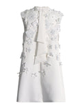 Beaded 3D Flower Sleeveless Dress
