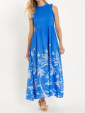 Sleeveless Ruffled Printed Maxi Dress