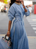 The Pop Denim Maxi Dress