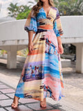 Demure Long Sleeve Floral Maxi Dress