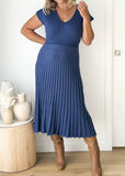 Zevah Knit Midi Dress - Blue