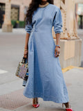 The Pop Denim Maxi Dress