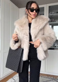 Artificial fur jacket in cream