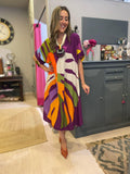 PURPLE TROPICAL LEAF DRESS