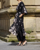 Black Elegant Boho Print Dress