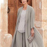 French vintage long sleeve gray coat