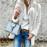 Long Sleeve Lapel Fluffy Coat