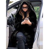 Loose Plush Hooded Imitation Fur Coat