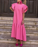 Summer Pink Plaid Dress