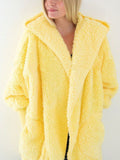 Lamb fur lapel coat loose lazy style hooded pocket fur coat Casual Solid Loosen Outerwear